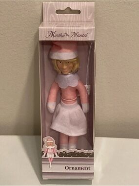 Martha on the Mantle Cloth Doll Ornament Pink & White